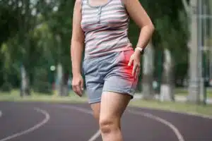 A woman with Hip Bursitis.